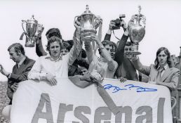 Autographed Brendon Batson 12 X 8 Photo : B/W, Depicting Arsenal Players Parading The First Division