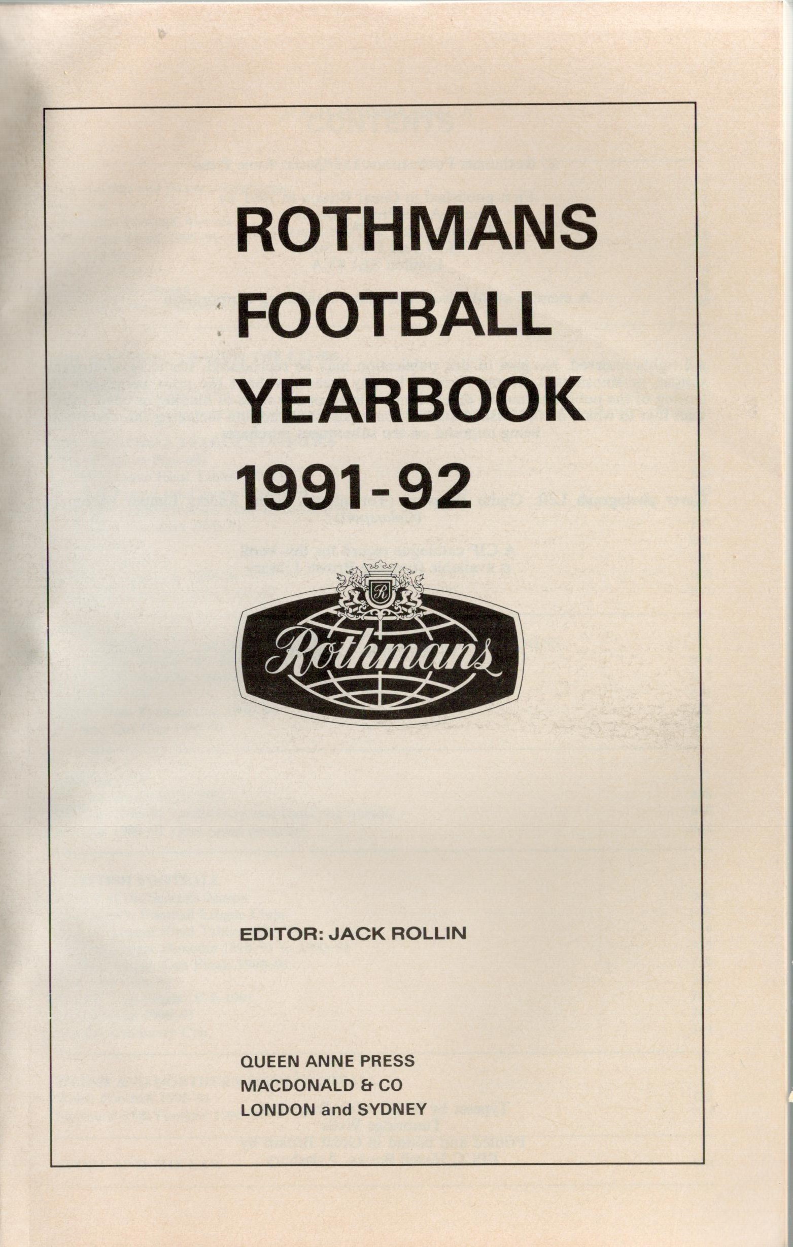 Rothmans Football Yearbook Collection of 4 Books. 20th, 21st, 22nd and 23rd Year. 1989 93. Good - Image 9 of 13