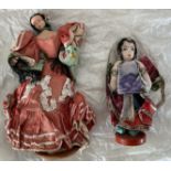 2 x Collectors Dolls, a pair of dolls both have wooden stands good conditionWe combine postage on