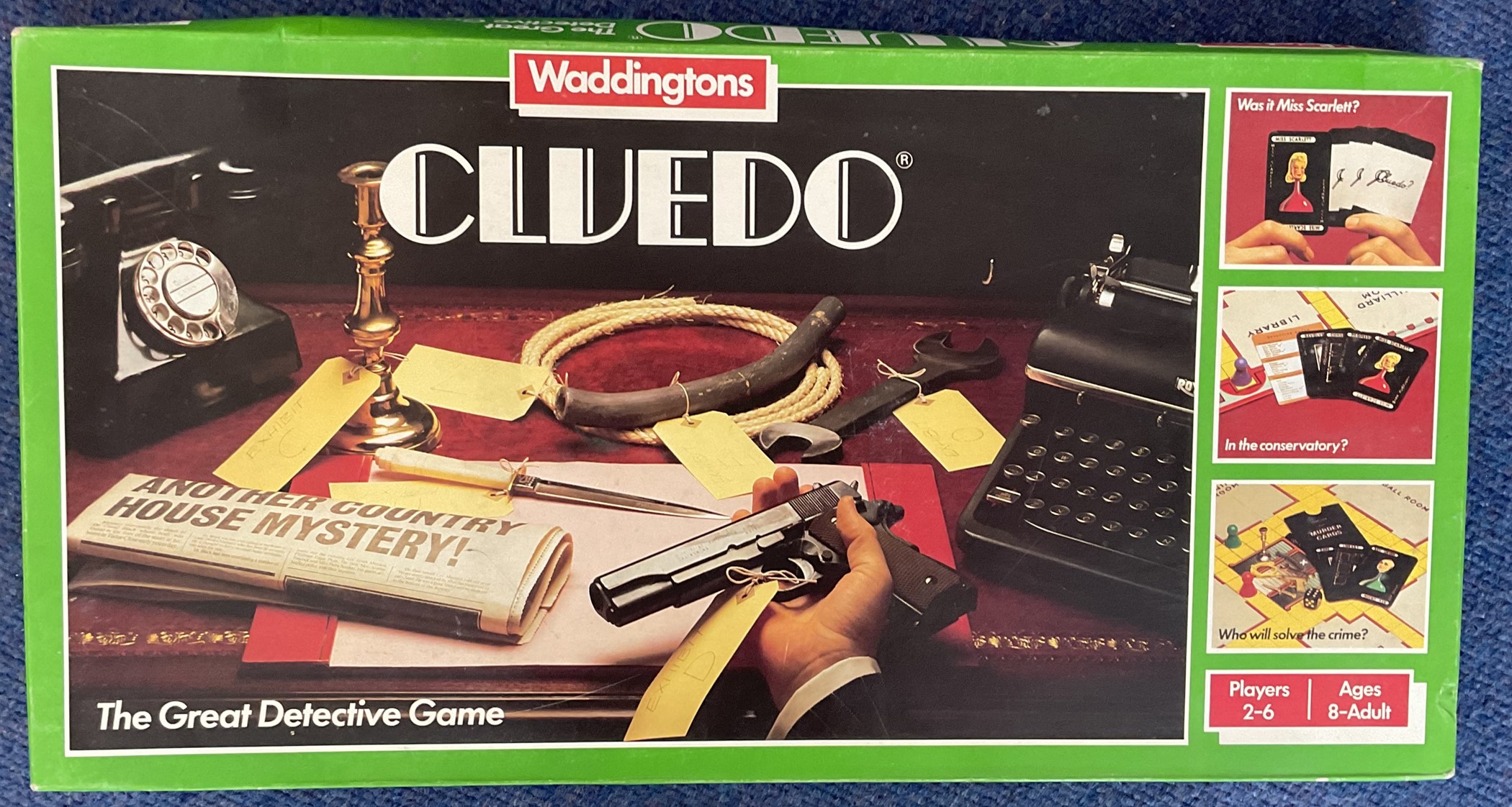 Waddingtons Cluedo The great detective Game. Produced in 1983 in Great Britain. All contents in