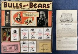Bulls and Bears A Stock Exchange Game by Parker Brothers Inc 1936, "no board" apart from that