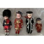 4 x Collectors Dolls, a group of four dolls Includes Pearly King, Beefeater and Tower of London