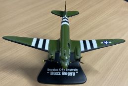 Douglas C-47 Skytrain "Buzz Buggy" Die-Cast Model with Stand in good conditionWe combine postage
