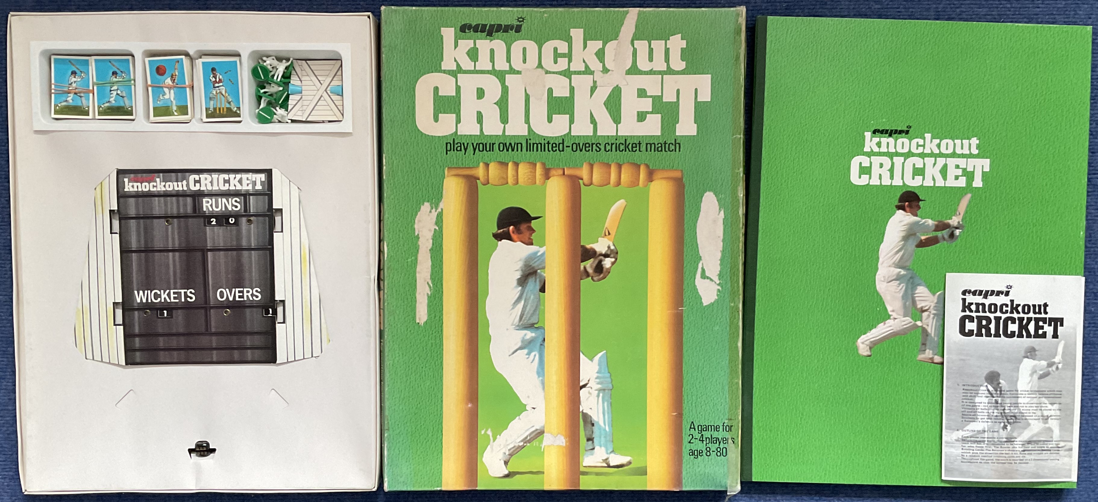 Knockout Cricket The Exciting Limited-Overs Cricket Game by Capri 1976 appears to be complete in its