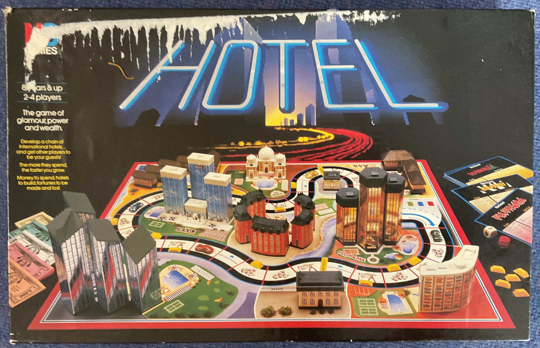 Hotel game. The game of glamour power and wealth. Produced in 1986 in Holland. Content inside is