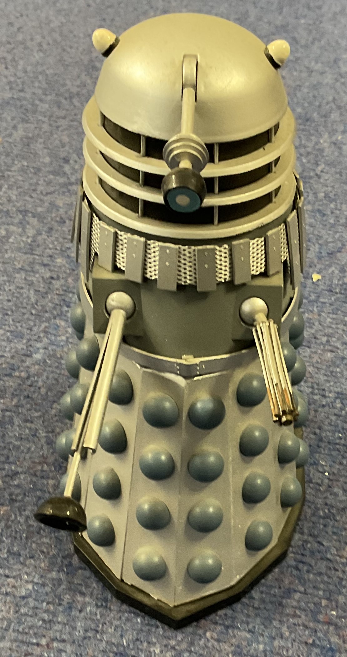 Dalek Model by Amerang approx 8 inches tall Silver in colour and made of Plastic good conditionWe