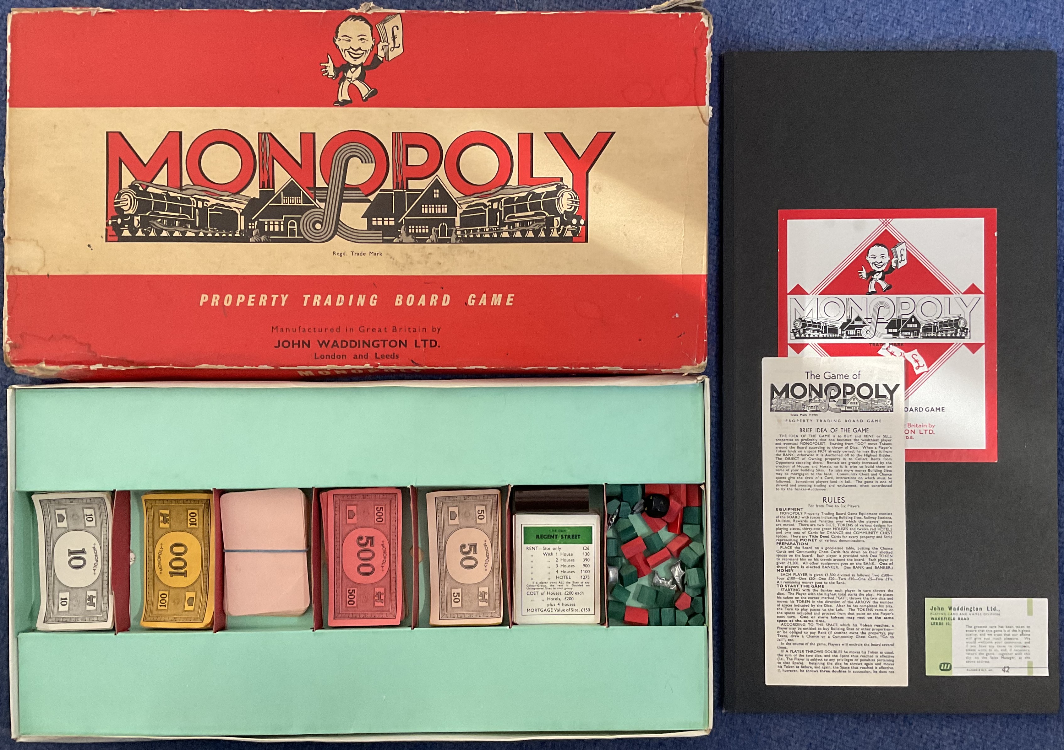 Monopoly Original UK Edition Board Game 1960s, appears complete and in its original packaging, outer