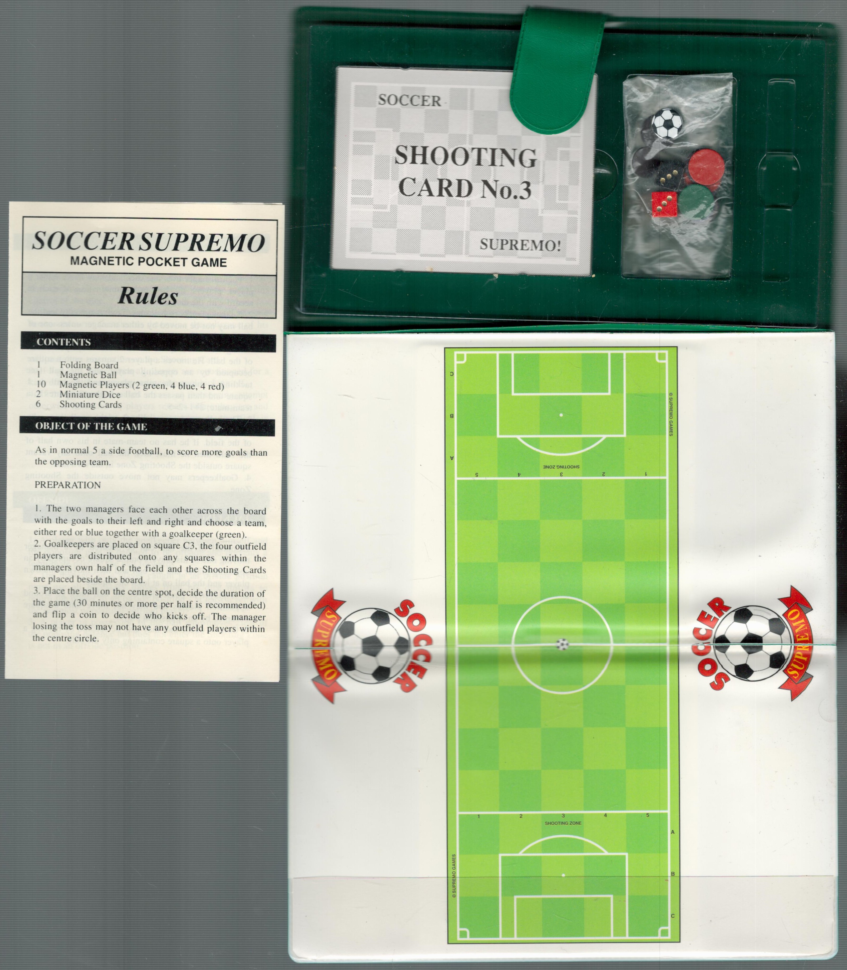 Soccer Supremo Magnetic Pocket Game by Supremo Games 1993 complete and in its traveling case which