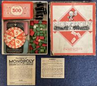 Monopoly by John Waddington Ltd (Early Vintage) for 3 to 7 players, with 6 cardboard markers,