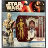Star Wars The Force Awakens Boxed Figures by Hasbro 2015 C-3PO and R2-D2 with Firing Missiles,