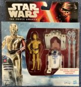 Star Wars The Force Awakens Boxed Figures by Hasbro 2015 C-3PO and R2-D2 with Firing Missiles,