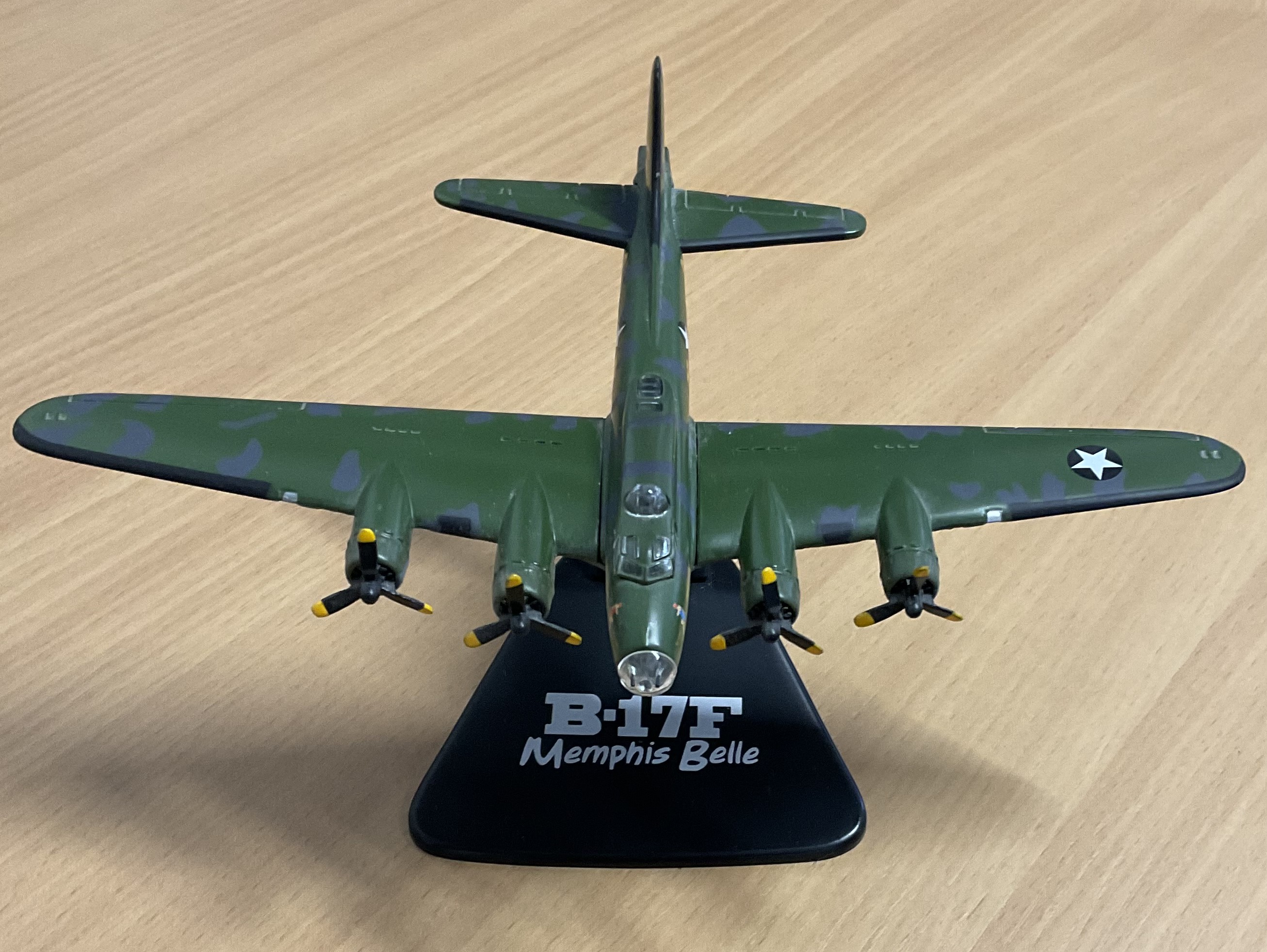 B-17F Memphis Belle Die-Cast Model with Stand in good conditionWe combine postage on multiple