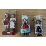 4 x Collectors Dolls, a group of four dolls in three presentation boxes all with eyes that close
