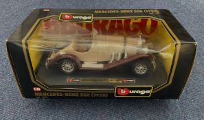 Mercedes-Benz SSK (1928) Die-Cast Boxed Model Car by Bburago (model no 1509) (Italy) This car is a