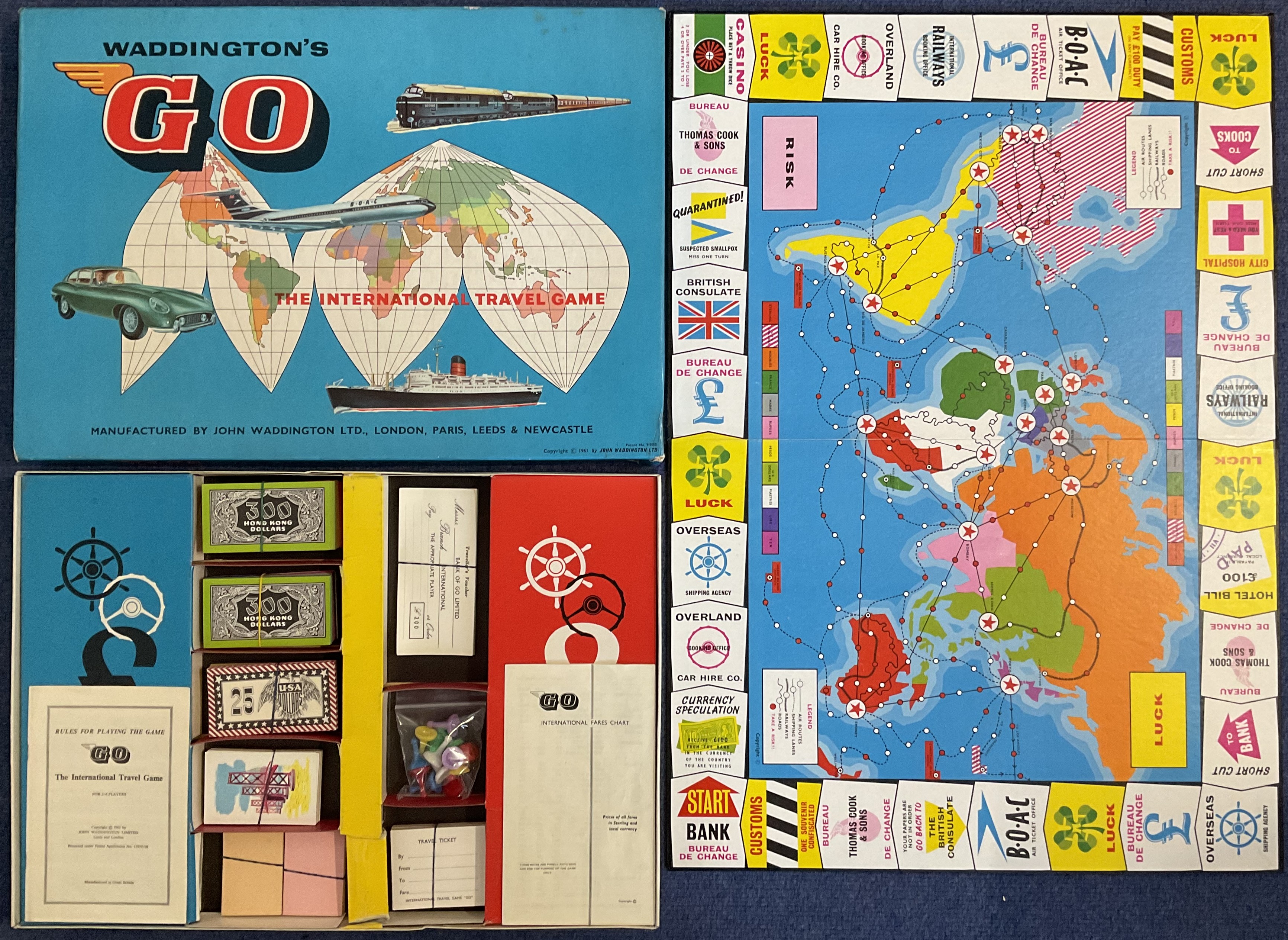 Go The International Travel Game by John Waddington Ltd 1961, for 2 to 6 players appears to be