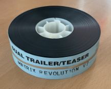 Matrix Revolution 35 mm Cinema Film trailer from National Screen, complete with Identifying Band,