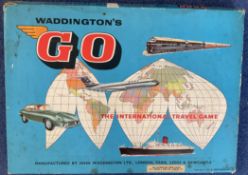 Waddington's GO, The international travel game. Produced in 1961 by John Waddington LTD UK. Game