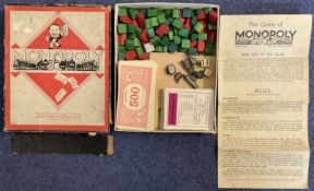 Monopoly by John Waddington Ltd Vintage for 2 to 6 players, with 6 Metal markers, 2 x dice and