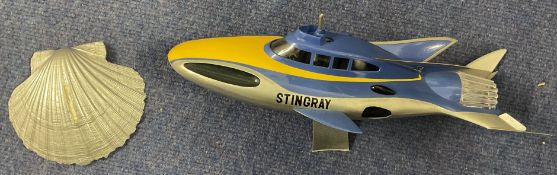 Stingray Plastic Model, was attached to a painted shell (needs re-gluing) model is in good