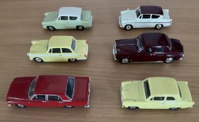 6 x Vanguards by Lledo Plc Includes Triumph Herald, Ford Zephyr, Ford 100E, Rover P4, 2 x