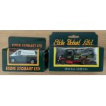 2 x Eddie Stobart Die-Cast Models by Corgi / Mattel Inc 1994, 1996, Includes Ford Transit Van (Eddie