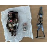 3 x Collectors Dolls, a group of three dolls / Figures, mother and baby with eyes that close when