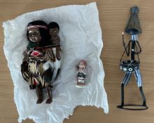 3 x Collectors Dolls, a group of three dolls / Figures, mother and baby with eyes that close when