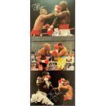 Boxing Collection of 3 Signed 10x8 inch Colour Photos. Signatories include Johnny Nelson, Junior