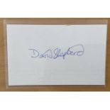 Renowned Artist David Shepherd Signed 5x3 approx beige Autograph Card. Signed in blue ink. Good