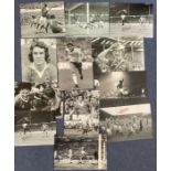 Man Utd FC Football Autograph Collection of 12 Signed Black and White Photos. Mixed Lot of 10x8 inch