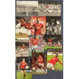 Man Utd FC Football Autograph Collection of 11 Signed Assorted Photos. Signatures include Pat