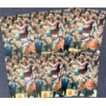 Football Autographed Collection of 6 Steve Jones (West Ham Utd) Signed 10x8 inch Colour Photos.