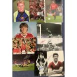 Man Utd FC Football Autograph Collection of 10 Signed 12x8 inch Photos. Signatories include David