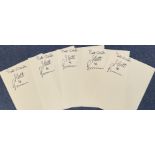 Football Matt Le Tissier Collection of 5 10x8 inch White Card Signed. All Five Cards Signed in Black