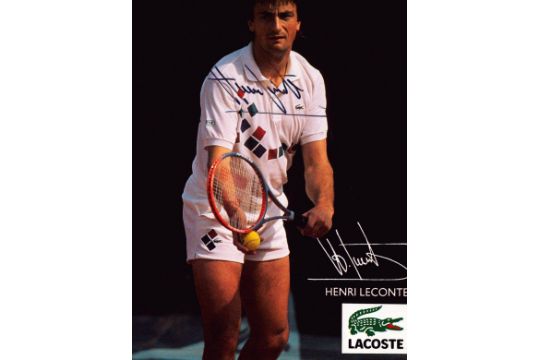 Tennis Henri Leconte signed 6x4 colour Lacoste photo card. Leconte (born 4