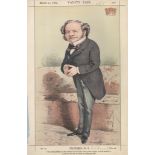 Vanity Fair Print Titled Statesman No6 (March 13th 1869). Colour Print. Left hand side in poor