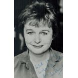 British Actress Ann Beach Signed 6x4 inch Black and White Photo in Blue Biro, Dedicated to John.