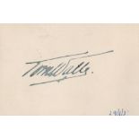 Tom Walls signed 2x4 album page. Walls, 18 February 1883 - 27 November 1949, known as Tom Walls, was