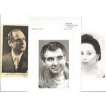 Opera singers. 6 signed items. Sir Geraint Evans, a signed 5.5x3.5 photo, lightly attached to headed