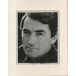 Gregory Peck signed 14x11 overall mounted black and white photo. Good condition. All autographs come
