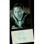 Frank Lawton and Evelyn Hayes Signed Signature page with Black and White 7x5 Photo of Lawton