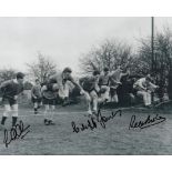 Football THFC Peter Baker, Cliff Jones and Les Allen Signed 10x8 inch Black and White Photo.