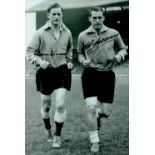 Football Legends Tom Finney and Nat Lofthouse Signed 12x8 Black and White Photo. Photo Shows the
