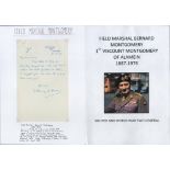 Field Marshall Bernard Montgomery 1st Viscount Montgomery of Alamein signed ALS dated 1-8-67 on