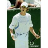 Sir Andy Murray OBE OLY Signed 6x4 Colour Personal Fred Perry Card Photo. Dedicated. Signed in
