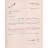 Composer Johnny Douglas TLS typed signed letter dated 1962 with good content regarding some of his