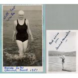 Brenda Fisher and Rosalind Bell signed black and white photos. 3x3 Fisher and 6x4 Bell. Channel