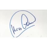 Kriss Akabusi white card (measuring 5"x3") nicely signed in blue pen by British former athlete- he