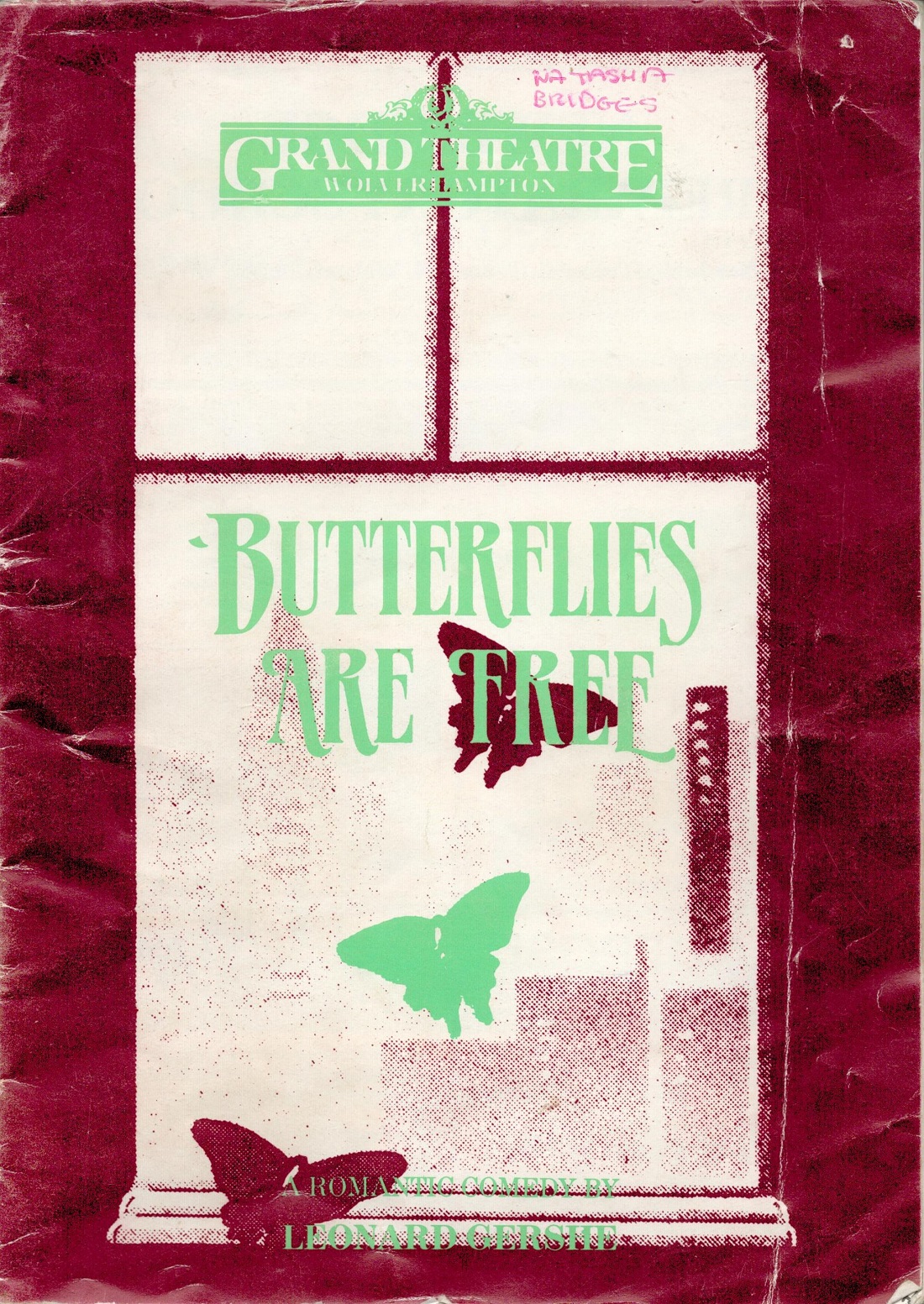 Actors, Ursula Smith and Peter O Brien signed Butterflies Are Free theatre programme taken from - Image 3 of 3