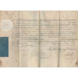 King George III and The Duke of Portland signed vintage document dated May 24th, 1798, being a